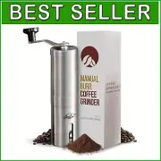Portable Manual Coffee Grinder - Stainless Steel with 18 Adjustable Settings