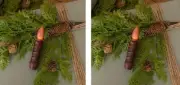 4.5" Cranberry Red Flair Tip Hanging Taper Candle Set of 2 Battery with Timer