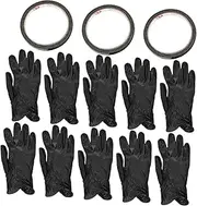minkissy 1 Set Protection Gloves Gel Manicure Nail Striping Tapes Nail Primer Nail Gloves Nail Art Supplies Kit Nails Lint Nail Art Tapes Polish Foil Glue Stick Wipes Remover Black