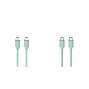 2PK Moki USB-C to USB-C SynCharge Cable 1M iPhone/Android Pastel Green