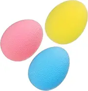 3Pcs Egg Shaped Finger Massage Balls for Hand Therapy Soft to Firm Resistance for Fitness and Physical Therapy