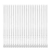 24pcs Kebob Skewers 35cmx4.3mmx1.2mm Stainless Steel Ring Handle Flat Sticks