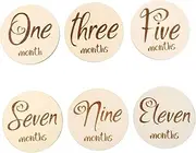 Kisangel Newborn Milestone Cards 6pcs Double-Sided Unique Belly Cards Monthly Milestone Set