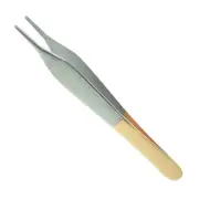 Set of 5 TC Adson Dressing Forceps, 4.75", Straight, Serrated Tips, Premium