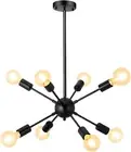 Sputnik Chandeliers Black, 8 Lights Modern Sputnik Lighting Fixture with Adjusta