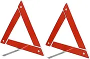 GLEAVI 2pcs Car Warning Sign Triangle Road Safety Tool Auto Folding Safety Sign Material Easy Install Wind Resistant for Road Construction Vehicle Maintenance