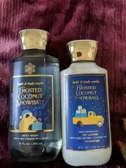 SET 2 Bath Body Works Frosted Coconut Snowball ~ Body Lotion & Shower Gel