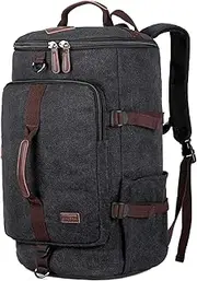 [Baosha] Canvas Weekender Travel Duffel Backpack Hybrid Hiking Rucksack Laptop Backpack for Outdoor Sports Gym HB-26