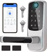 Keypad Door Lock with Handle,Smart Locks for Front Door,Smart Door Lock with App