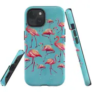 For iPhone 15 Case, Shielding Cover, Flamingoes