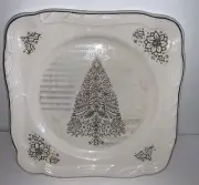 Cracker Barrel Christmas Treetops Glisten Plate Dish 8" Square