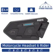6 Riders Helmet Headset Motorcycle Bluetooth Intercom Wireless Communication GPS