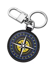 MONTBLANC Meisterstück black compass leather keyring key fob authentic NWT