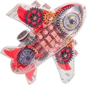 FELTECHELECTR Wear Resistant Portable Airplane for Interactive Electric Airplane with Transparent Gears Fun Activity for Boys and Present for Playtime