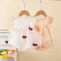 在飛比找蝦皮商城精選優惠-嬰兒衣服女寶包屁衣2024夏裝新款女寶寶連體衣新生兒衣服短袖