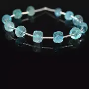 6-8MM Genuine A++ Blue Topaz Faceted Rondelle Untreated Gemstone 5" Craft Beads