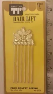 Vintage Hair Lift Pick! Professional! Gold Tone Metal! Unique old retro Item!