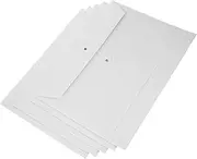 jojofuny 5Pcs File Storage Bags Cardboard Document Folders with String Button Closure Large Paperwork Organizers for School and Office Supplies Pure