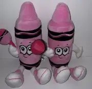 Crayola Crayon Tickle Me Pink Baby Rattle Baby Shower Decor 12” Tall
