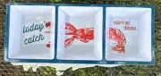 Set Of 8 Crawfish 3 Compartment Plates. Great For Your Next Boil!!!!