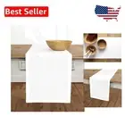 Stylish 14 x 120 Inch White Linen Table Runner - Easy Care for Any Celebration