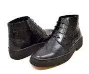 NEW British Walker Mens Shoe Original Playboy HighTop Boot Ostrich Leather Black
