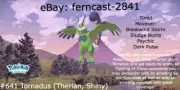 Pokemon Legends Arceus Shiny Tornadus (Therian) Max Effort Fast Delivery