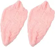 Beaupretty 2Pcs Coral Fleece Hair Towel Wrap for Women Super Absorbent Quick Dry Turban for Long Curly Thick Hair Cozy and Secure Fit for Home and Travel Use