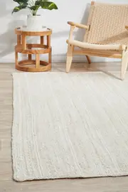 Rug Culture White Hand Braided Jute Rug