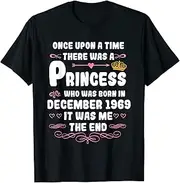 [X.Style] Once Upon a time There was a Princess. December 1969 ds1295 T-Shirt (L) Black