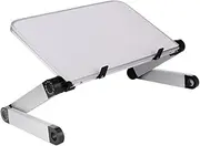 ELAYARD Portable Adjustable Ergonomic Laptop Stand Vented Aluminum Tablet Desk Riser for Optimal Airflow and Comfort Compatible with Laptops and Tablets Sleek White Finish