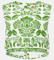 [Farm Rio] Farm Rio Delicate Tapestry linen-blend top AU 16 white