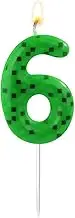 Pixel Miner Birthday Cake Topper, Green Number Candle, Dynamite TNT Themed Decoration for Party Supplies (6)