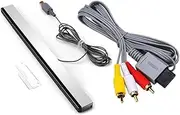 2 in 1 Wii AV Cables Composite Audio Video Cable + Sensor Bar Wired Infrared Ray Compatible With Nintendo Wii and Wii U