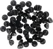 TEHAUX 200pcs Clutch Back Clutches pin Backs Black Ties Badge pin Backs Pin Back Replacement tie tack Clutch Locking Clasp Black Tacks Brooch Buckles Clutch pin Lapel pin Yellow Gum Grasp