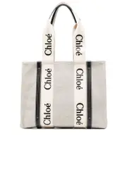 Chloé Medium Woody Tote Bag in Linen