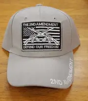 The 2nd Amendment, Defend Our Freedom, Baseball Style Hat, Gray - #3941