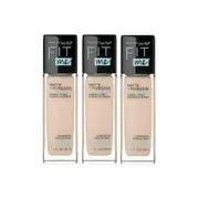 3 x Maybelline Fit Me Matte & Poreless Mattifying Liquid Foundation 30mL - 120 Classic Ivory