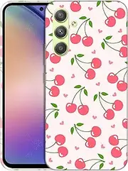 [SuzaCase] Back Case for Samsung Galaxy A54 5G, Galaxy A54 5G Case with Stylish Cherry Pink Pattern Design Printed Cute, Sleek Durable Hardshell Protective Phone Case/Cover for Samsung A54 5G