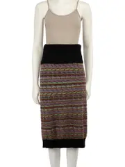 M Missoni Wool Patterned Knit Skirt