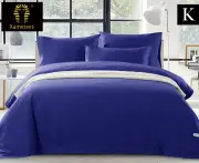 Ramesses 1500TC Egyptian Cotton King Bed Quilt Cover Set - Royal Blue