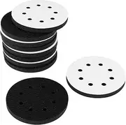 Lyaciomn 10 Pack Soft Density Interface Pads 5 Inch 8 Holes Hook and Loop Sponge Cushion Buffer Backing Pad Foam Interface Pads