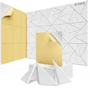 ROOME 18 pack Acoustic Panels With Self-Adhesive, 12''X 0.4''Sound Proof Foam Panels, Sound High Density, Soundproof Wall for Home Studio Office-White