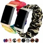 Scrunchie Cloth Canvas Watch Band Loop Soft For Fitbit Charge 3 / Charge 4