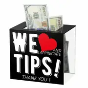 Acrylic Tip Jar for Bartender Bars Tip Collection Box Donation Suggestion Box Money Storage Container
