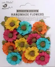 Little Birdie Martina Paper Flowers 12/Pkg-Vivid Palette - 3 Pack