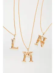[Chloé] Chloé - Alphabet Gold-tone Necklace - B B Gold