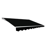 Outdoor Folding Arm Awning Retractable Sunshade Canopy Black 3.0m x 2.5m