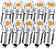 Ruiandsion BAW9S HY21W LED Car Light Bulb 6V Super Bright 3030 2SMD Chipset 200LM Yellow for Turn Sigal Side Marker Lights Pack of 10