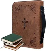 [Generic] Vintage PU Bible Case - Bible Case Leather, Bible Bag Church Zipper | Bible Carrying Case Women, Bible Zipper Cases Women, Waterproof Bible Case, 2XL, Consulte la descripción